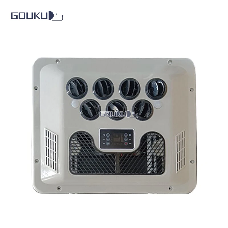 High Cooling บนชั้นดาดฟ้า 110V 220V 96V 12v 24v 12 โวลต์ van caravan rv รถพ่วงรถยก minivan air Conditioner