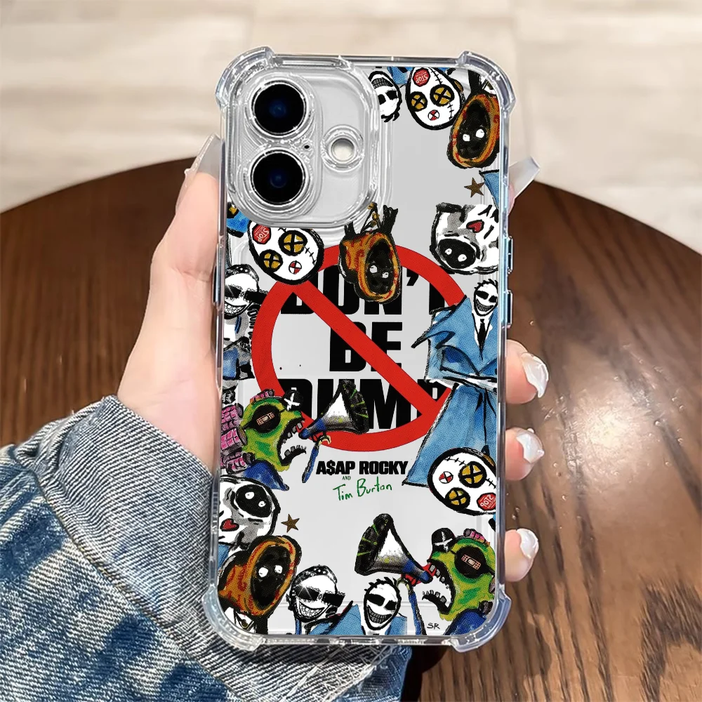 A-A$AP R-Rocky Handyhülle für iPhone 17 16e 16 15 14 13 12 11 Mini Air Pro Max X XR XSMax 7 8 Plus Sturzsichere Transparente Schutzhülle