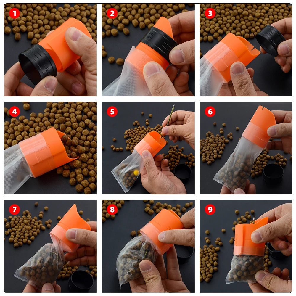 Hirisi Carp Fishing Accessories PVA Bag Loading System Baiting Tool for Solid Bags Fast Melting Mesh