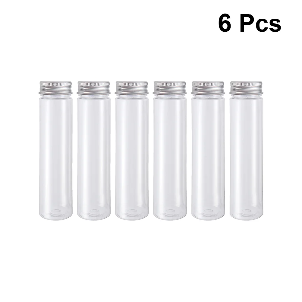 

6 PCS Screw Cap Test Tubes Lotion Bottle Flat Flat-bottomed Containers