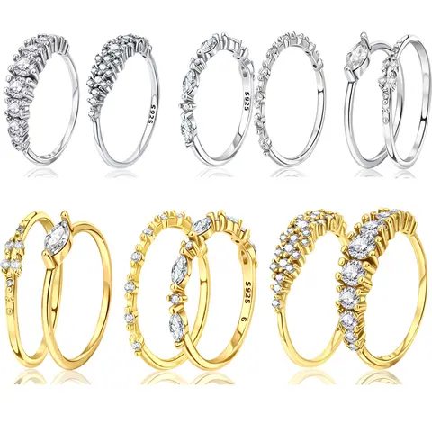 Dainty 925 Sterling Silver Stackable Pavé CZ Ring - Valentine’s Day & Birthday Gift For Women