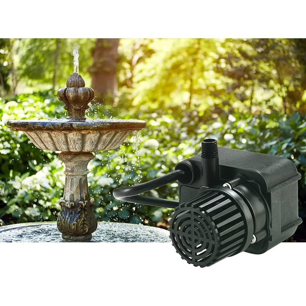 

1/40 HP, 300 GPH Submersible Direct Drive Pump for Small Ponds or Fountains with 15-Ft. Cord, Black, 566611