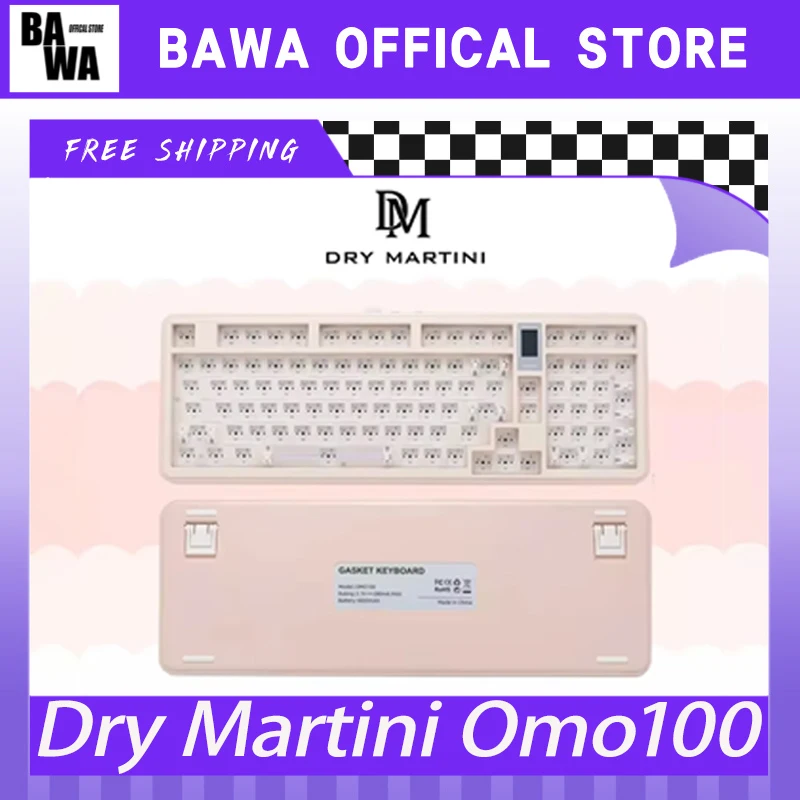 Dry Martini Omo100 Keyboard Kit 3mode Usb/2.4g/Bluetooth Wireless Keyboard Kit 98keys Hot Swap Rgb Backlight Keyboards Kit Gift