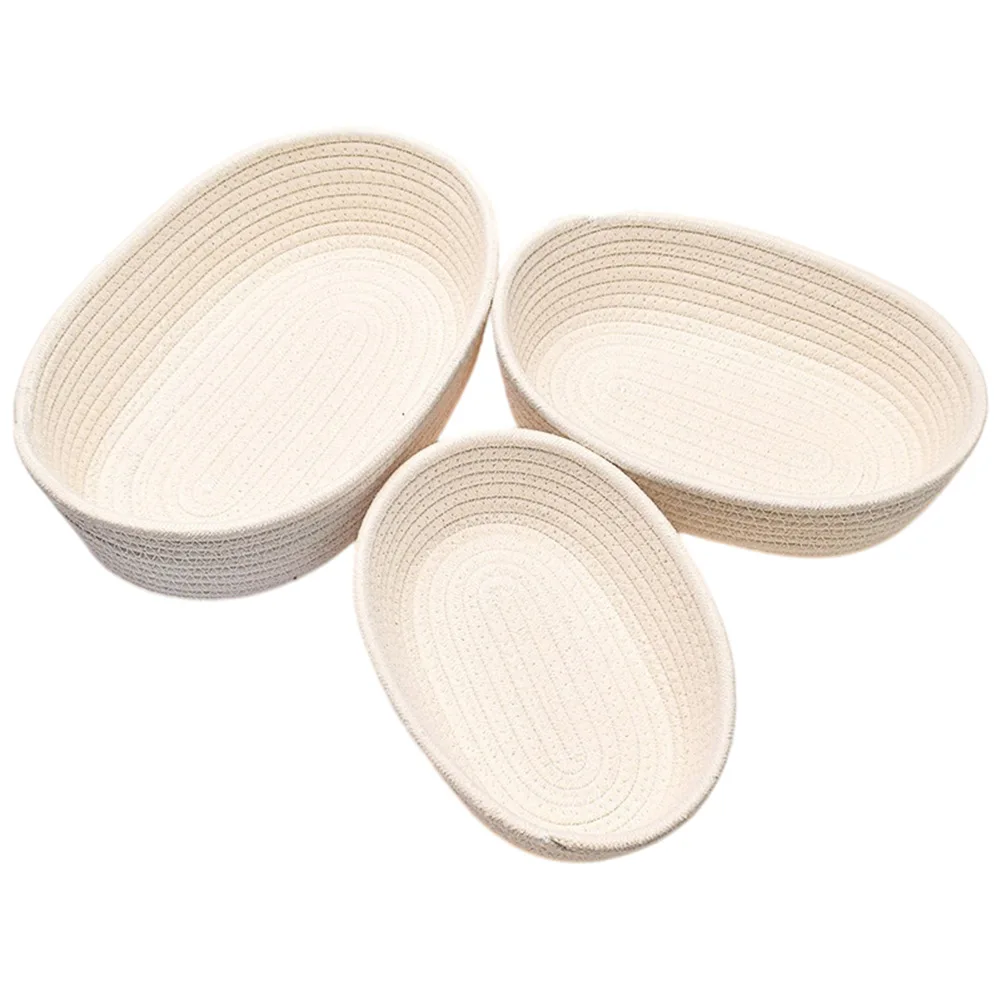 Cotton Thread Storage Basket Set 3pcs Nestable Sizes for Toys Snacks Keys Household Items Office Desk Organization