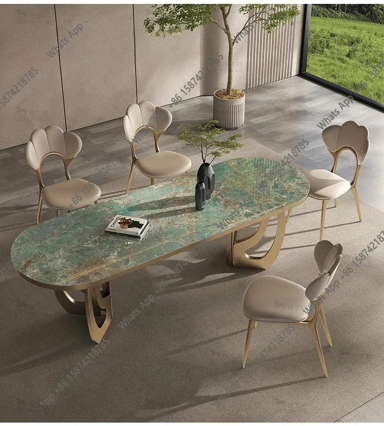 O Dining Table Coffee Multifunctional Mesa Comedor Home Furniture Luxury Kitcjen Dining Table Set 6 People Desk Legs Metal Marbl