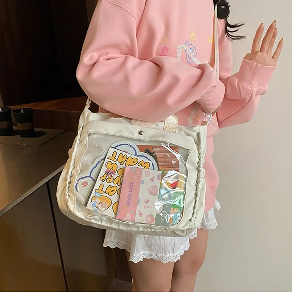 

Cute Transparent Itabag Idol Merchandise Storage Badge Display Crossbody Itabag Nylon Large Capacity Student Tote Bag Girls