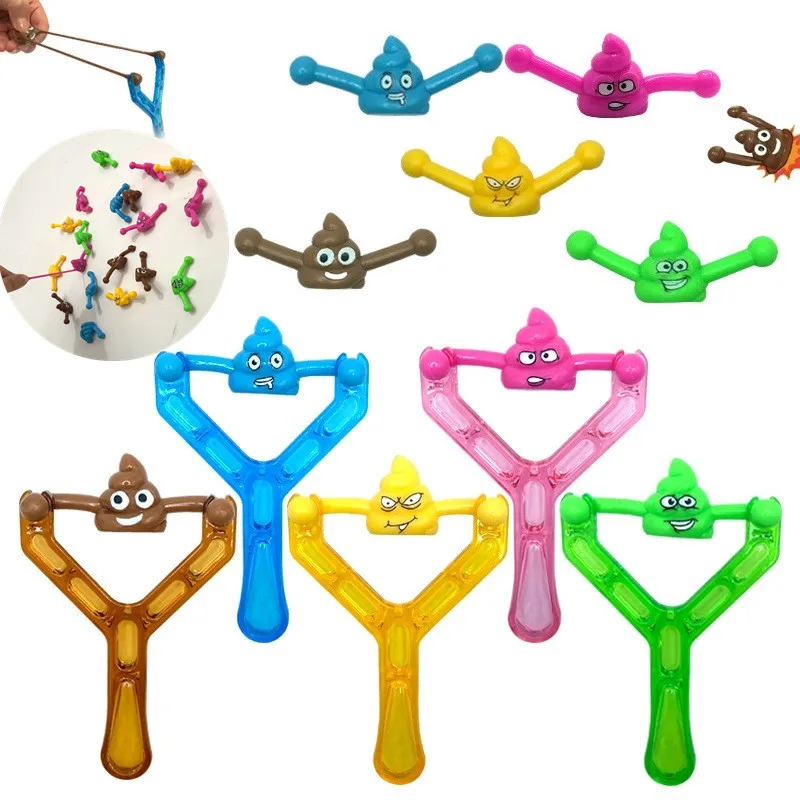 Unique Release TPR Fun Shooting Slingshot Toy Toilet Launcher Prank Game Decompression Nostalgic Toy Birthday Children's Gifts