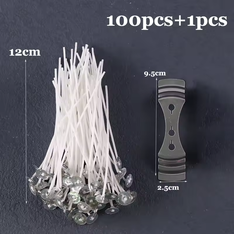 Smokeless Candle Wicks 2.6-20cm Pre-Waxed Cotton Core Wicks with Metal Sustainer Tabs DIY Handmade Candle Making Tools - Image 12