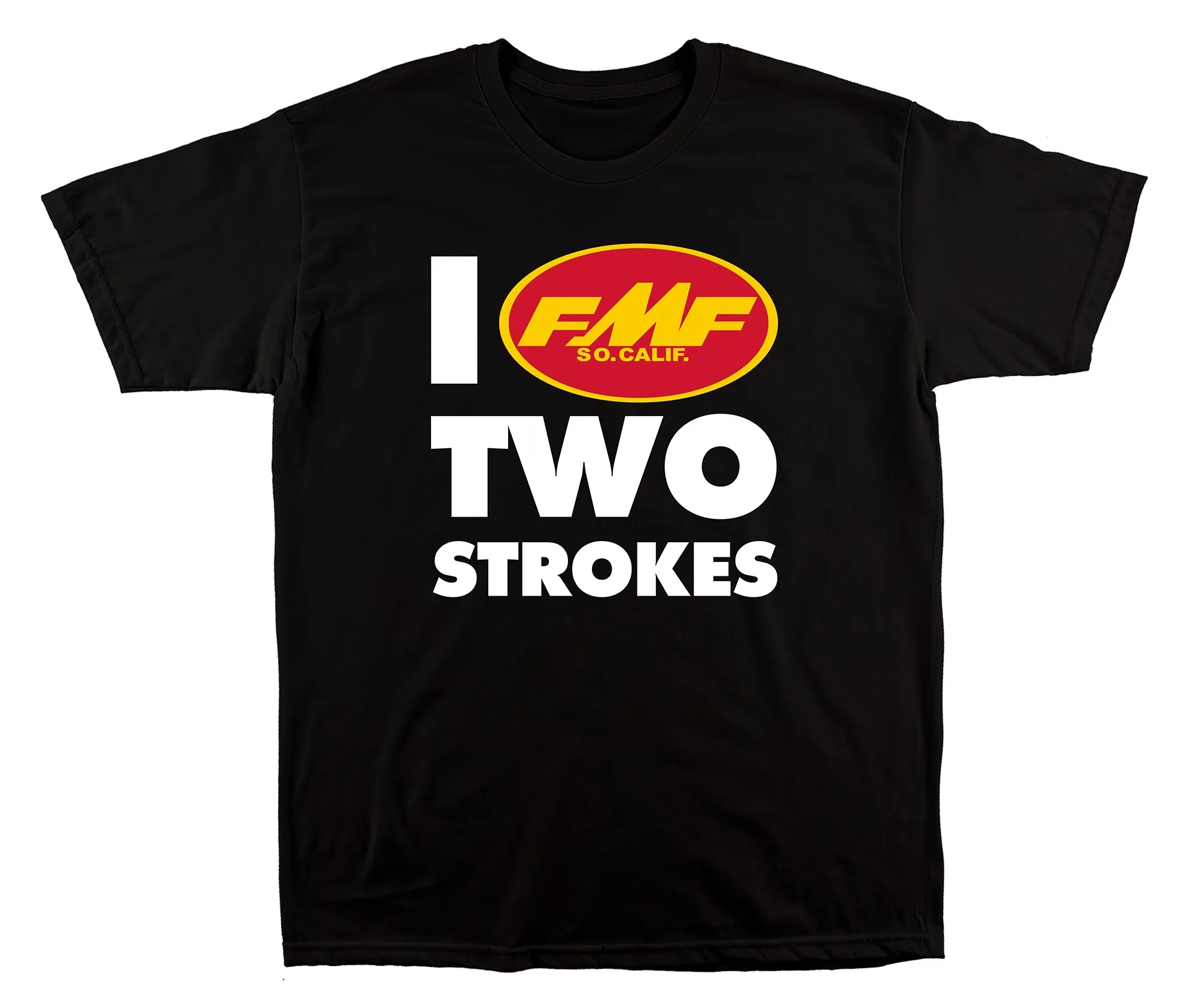 white 2 STROKES FMF Racing Off Road Motorcycle Exhaust Brand Graphic T-Shirt Cotton Men Women Streetwear Tee