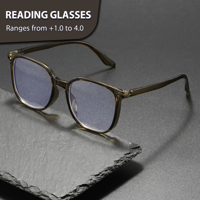 قطعة واحدة من نظارات القراءة العصرية بإطار كبير، متوفرة بألوان متعددة لكل من الرجال والنساء