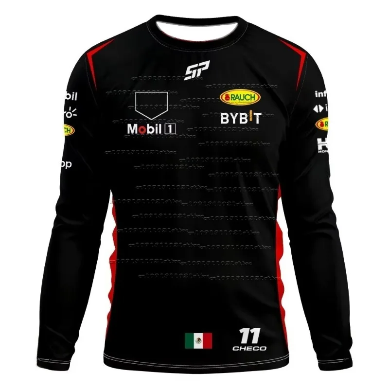 

F1 Team Long Sleeved T-shirt, Motorcycle Training Suit, Men's and Women's T-shirts, Czech Red Team Driver Set T-shirt 11 2024