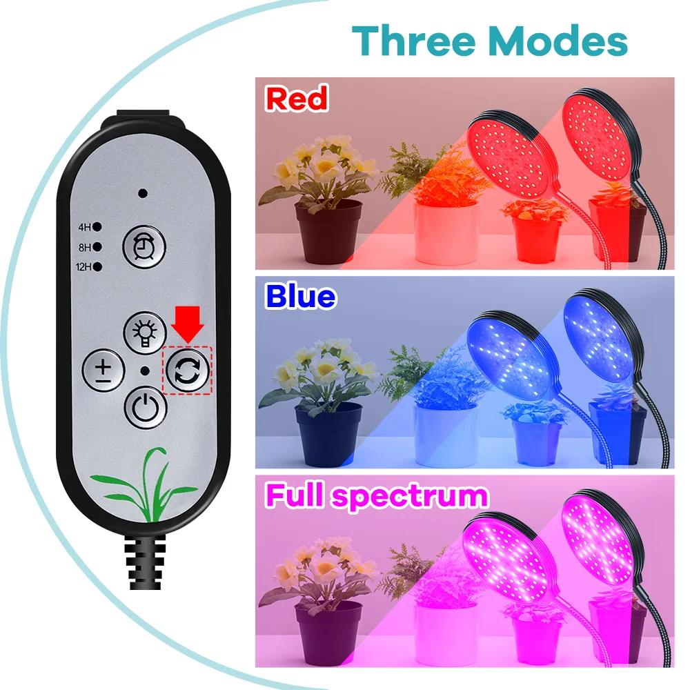 Full-Spectrum Indoor Solar LED Growth Lamp Timing USB Succulent Plants, Flower 360° Adjustable Gooseneck Dimmable Fill Light Lam view 4