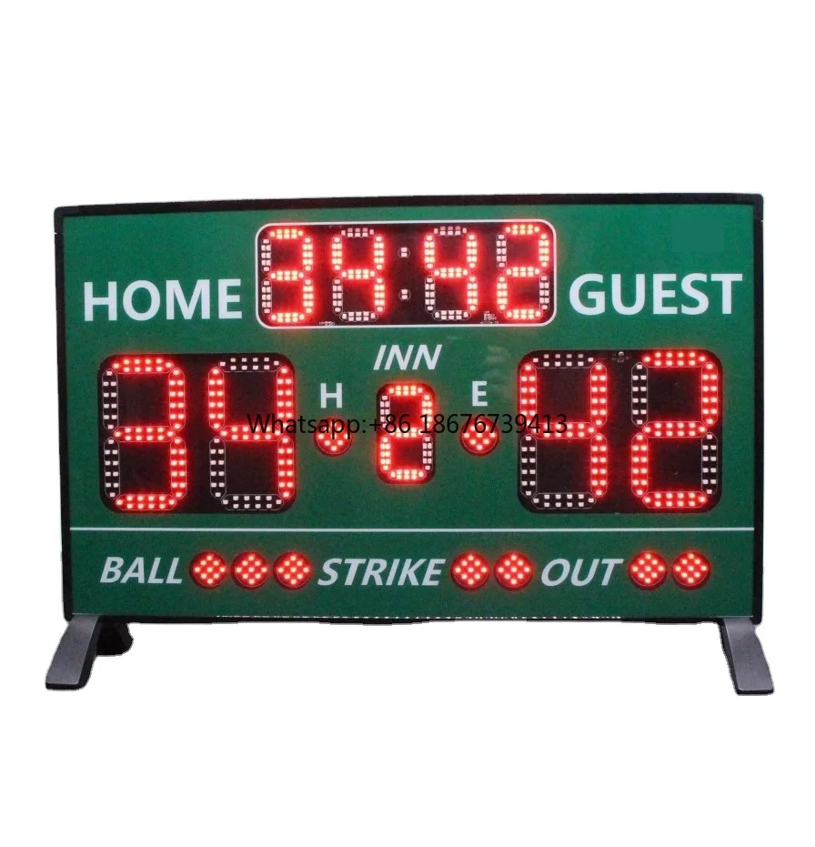 

Daily Training Baseball Digital Scoreboard LED Remote Control Softball Electronic Scoreboard with Countdown Clock Display