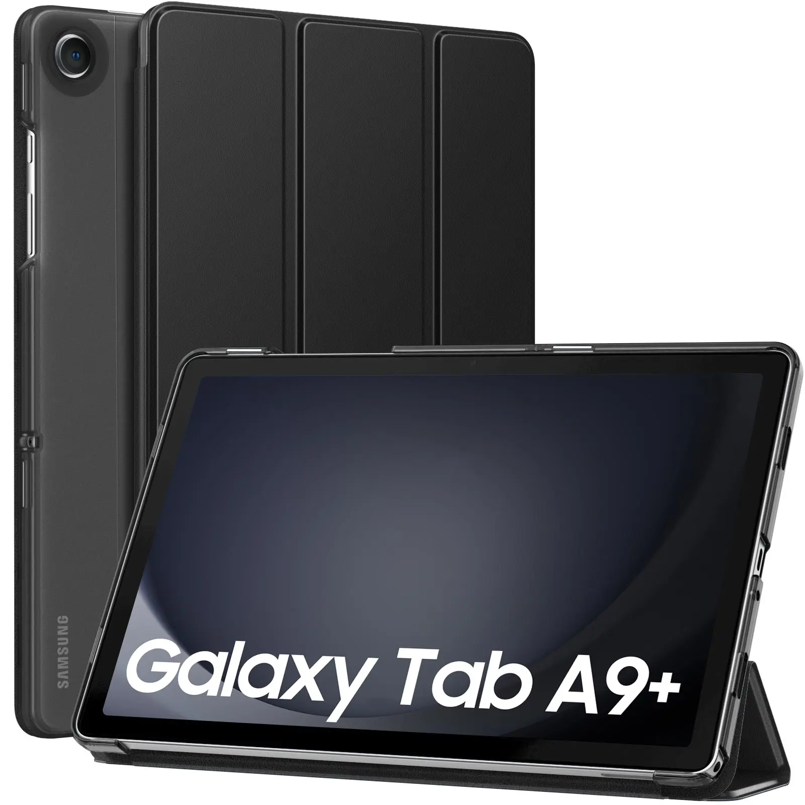 

Чехол для Galaxy Tab A9 Plus 11 дюймов 2023, тонкая подставка, защитный смарт-чехол с жесткой полупрозрачной задней панелью из ПК для планшета Tab A9+