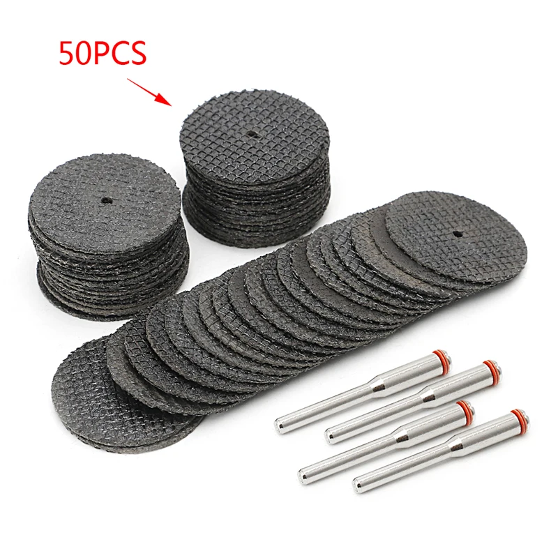 

50Pcs Fiberglass Tool Abrasive Cutting Disc Cut Off Wheel with 4 Mandrels Rotary