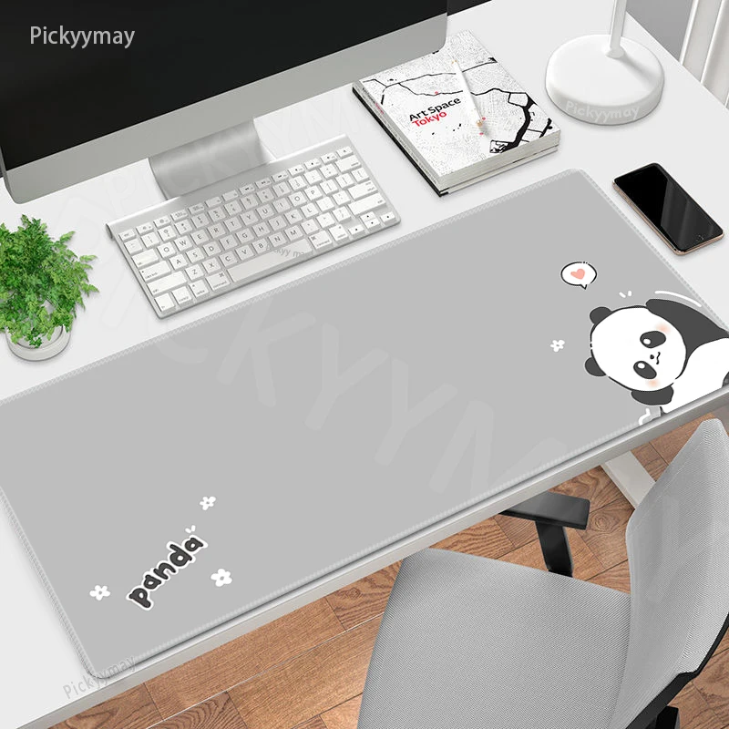 Gray Mouse Pad Cute Cat Large Gamer Mousepad Keyboard Mat XXXL Mouse Mats 900x400mm Rubber Desk Pad Design Desk Rug