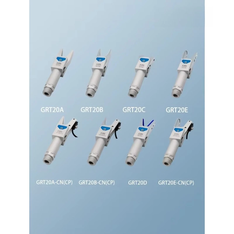 GRT20A Robot neumático cilindro de dedo mordazas de agarre con mango de extensión de dos dedos Material de boquilla abrazadera de cabeza para EOAT