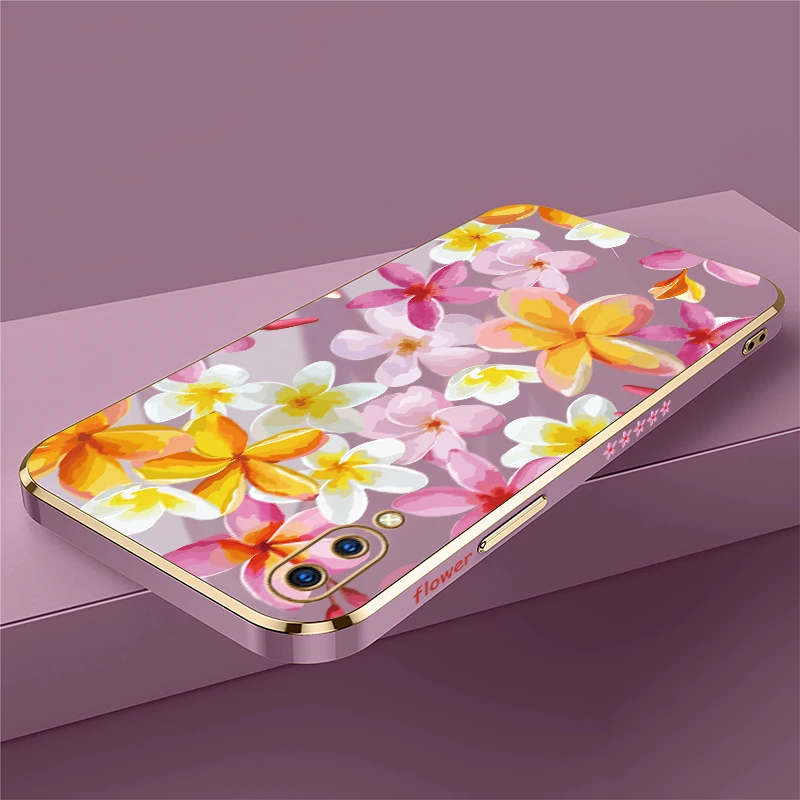 حافظة لهاتف Vivo Y22S Y27 Y28 Y50 Y51A Y30 Y31 2021 Y30 Y33S Y35 Y36 غطاء طباعة فاخر مقاوم للصدمات على شكل زهرة