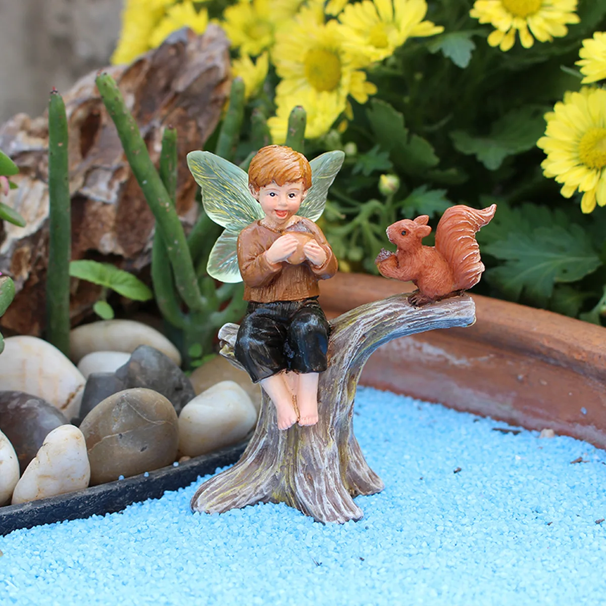 

‌Resin Fairy Boy Statue - Whimsical Garden Decor for Patio, Balcony & Water Features
