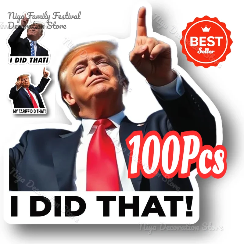 

Funny Trump I Did That Stickers 100pcs Gas Pump Stickers Decal 2 Inch I Did That Tariff Sticker Trump Waterproof Sticker 2025