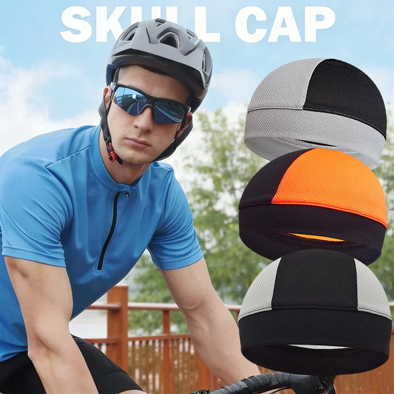 

Cycling Beanie Hat Breathable Quick Dry Ice Silk Cycling Motor Helmet Inner Cap Unisex Outdoor Sports Cooling Sweat Head Cover