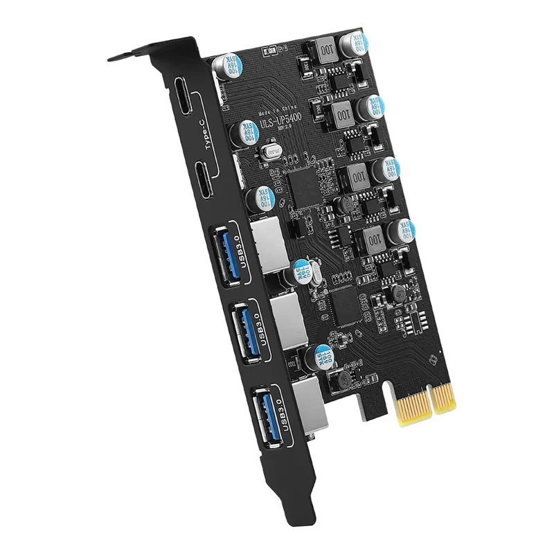 5 Ports USB 3.0 PCI Express Expansion Card Desktop PC PCIE Adapter Card for Windows 11/10/8/7 USB Controller Riser