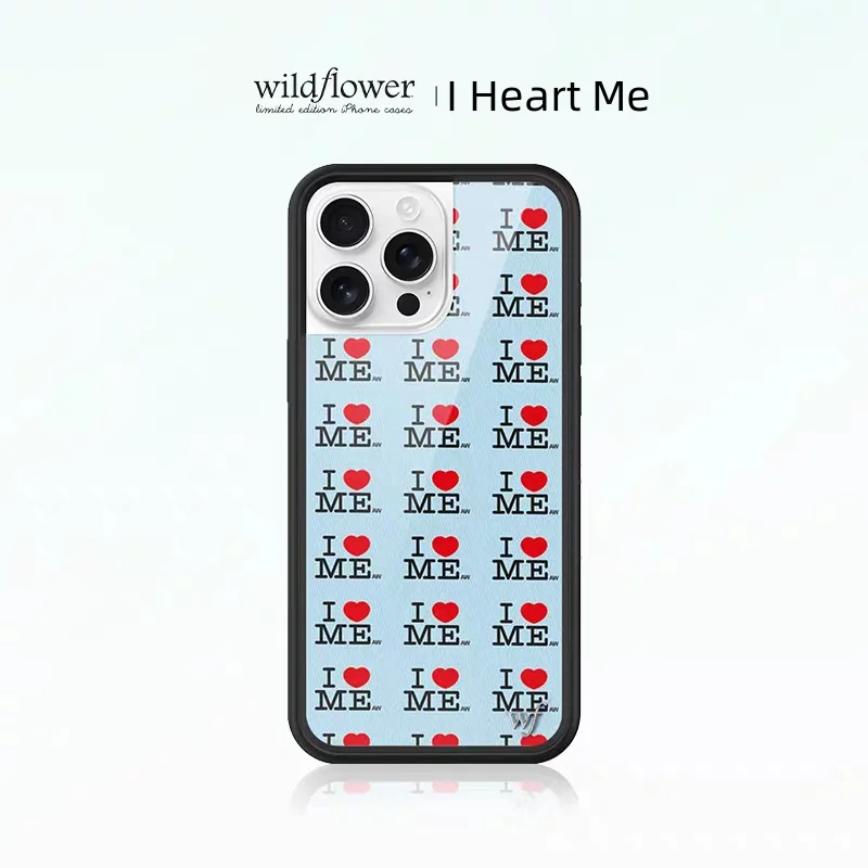 

Wildflower l Heart Me LOVE Oneself Phone Case for iPhone 16 15 14 13 12 17 Pro Max Plus Air 16pro WF shockproof Cover Cases