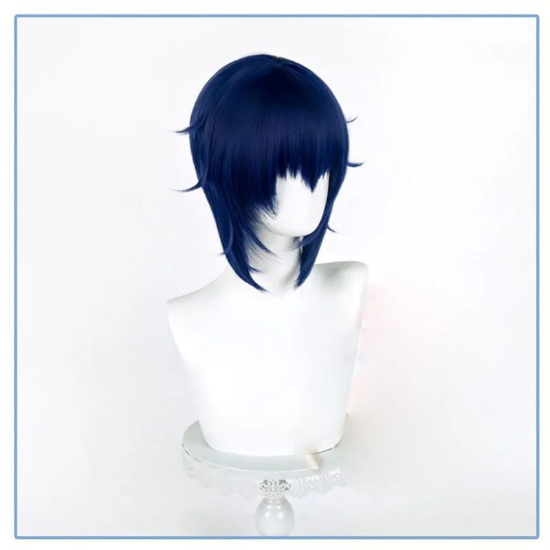 月森あやめの守護天使 コスプレウィッグ ショートダークブルーヘア コスプレウィッグ