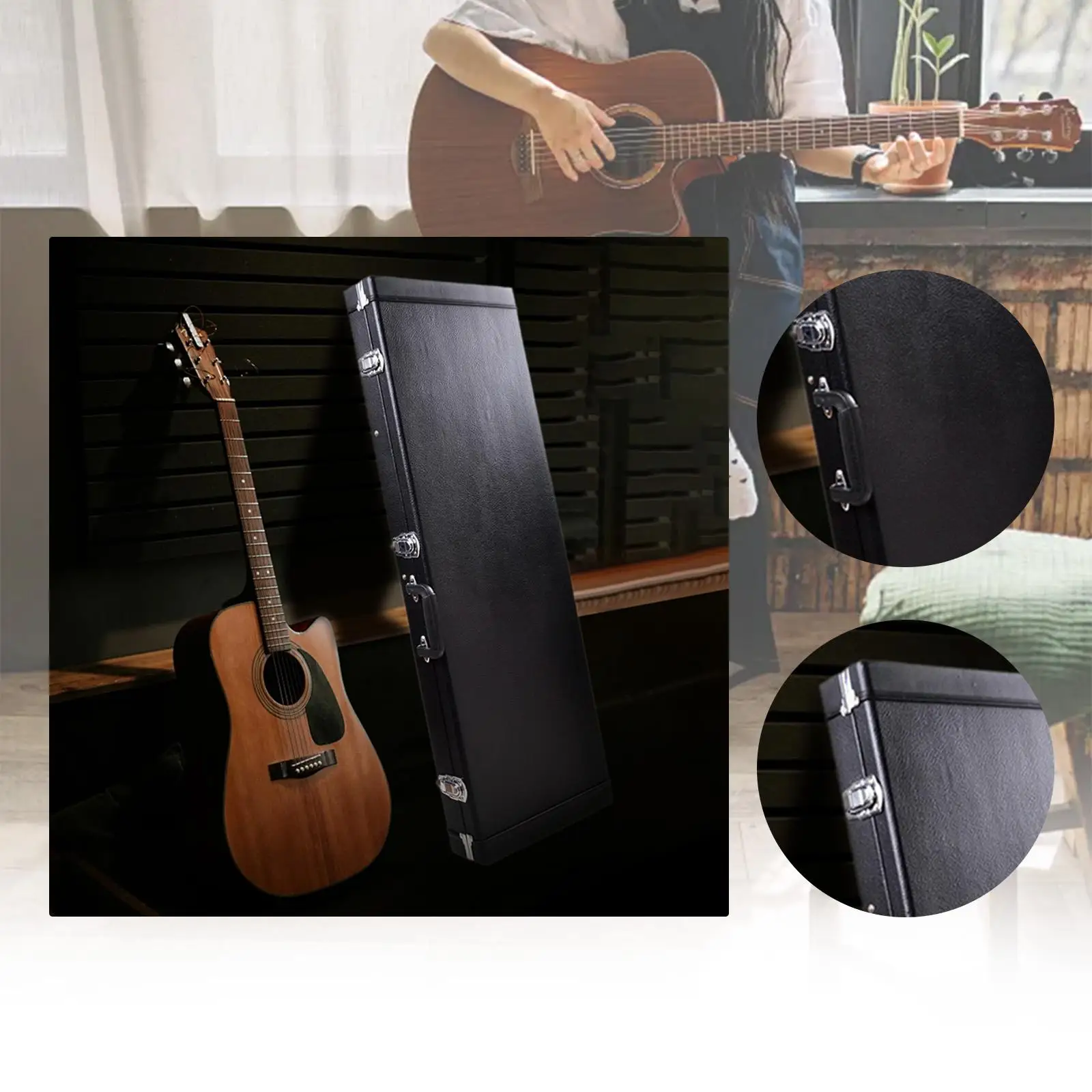 

Electric Guitar Hard Case Impact Resistant Dustproof Portable Storage Case