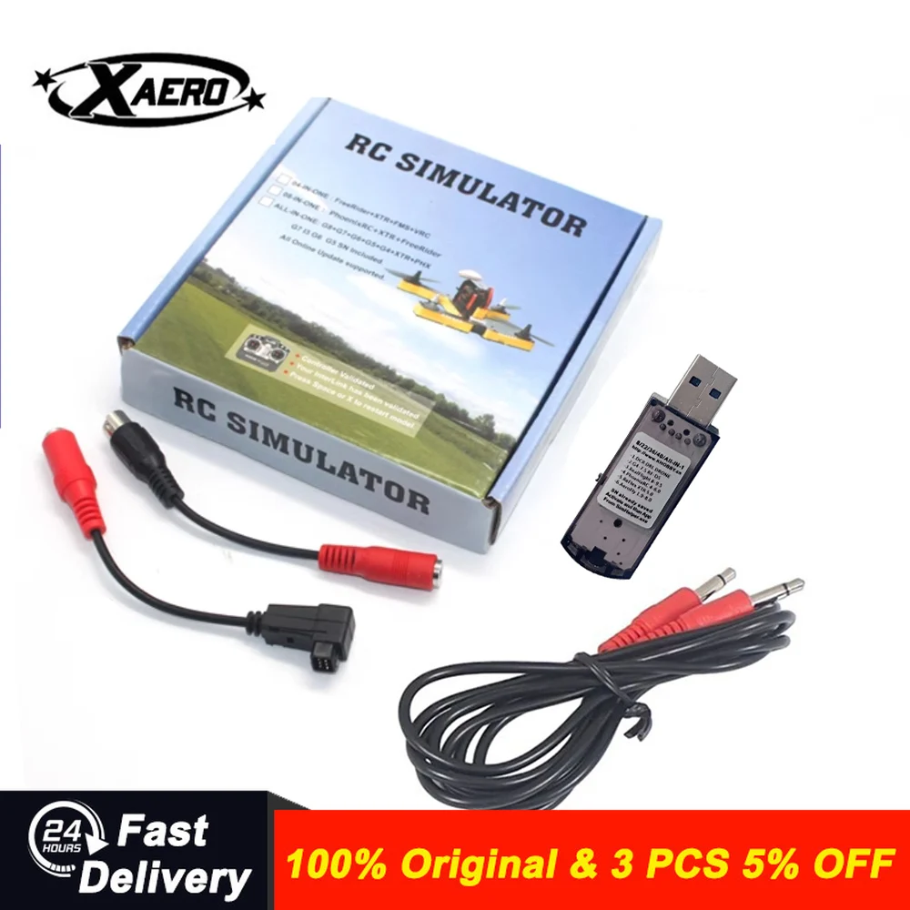Dongle simulador sem fio 22 em 1 para Phoenix G5 G6 G7 RC Flight Sim para treinamento de drone de avião de helicóptero