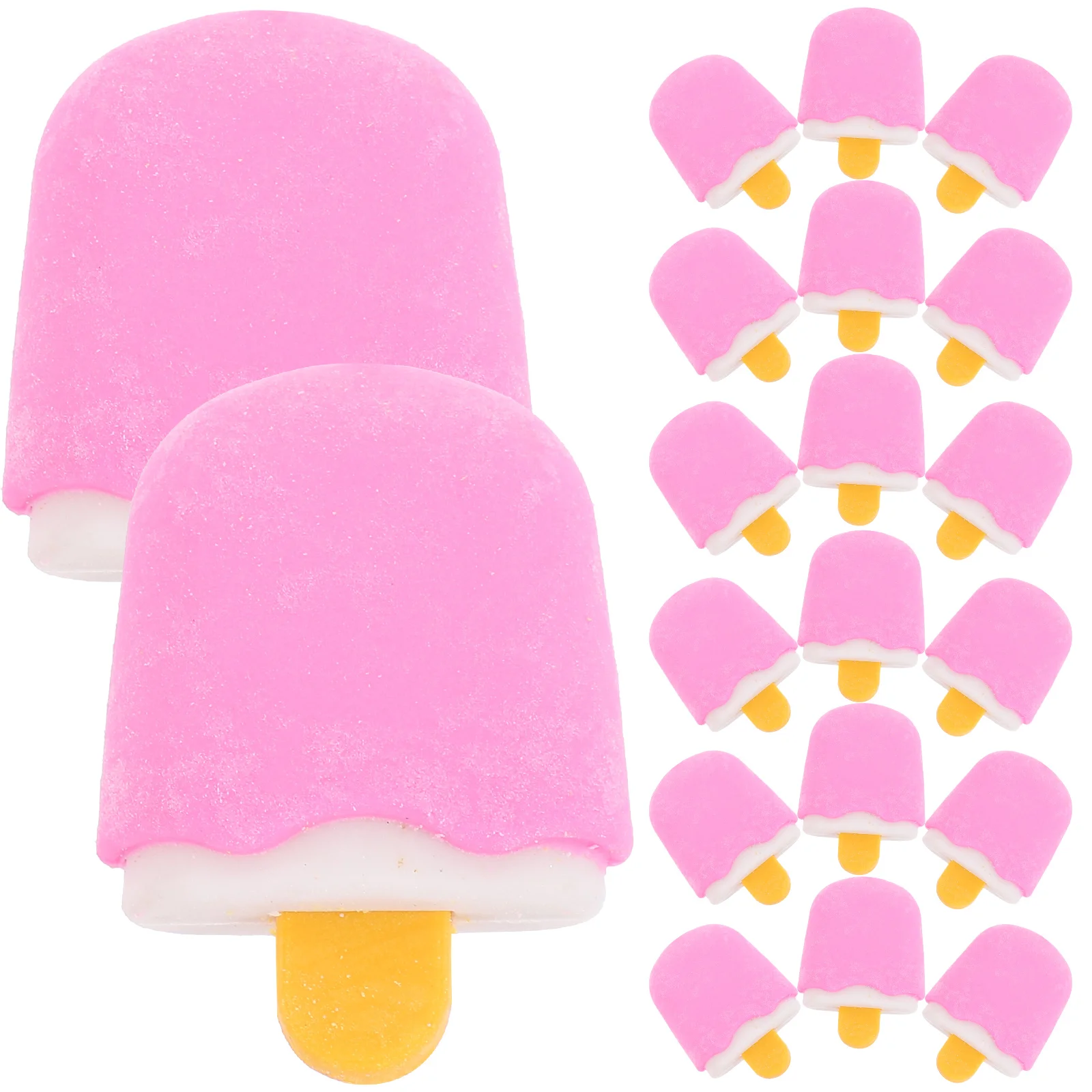 

20 Pcs Cake Erasers Ice Cream Shaped Material Cute Mini Portable Smooth for Office School Drawing Gift Decorative