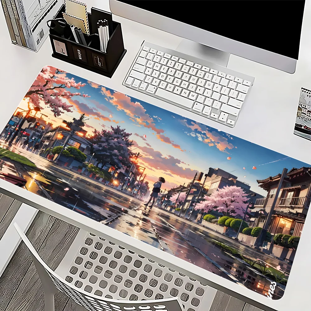 Tapis de souris de paysage d'anime, tapis de souris, tapis de clavier, grand tapis, polymères de bureau, XXL, accessoires de bureau