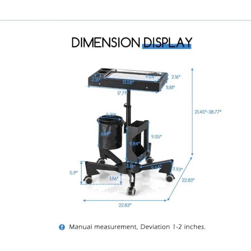 صالون صينية عربة الوشم صينية المتداول عربة قابل للتعديل ارتفاع صالون صينية على عجلات تخزين عربة المرافق أداة متنقلة #2