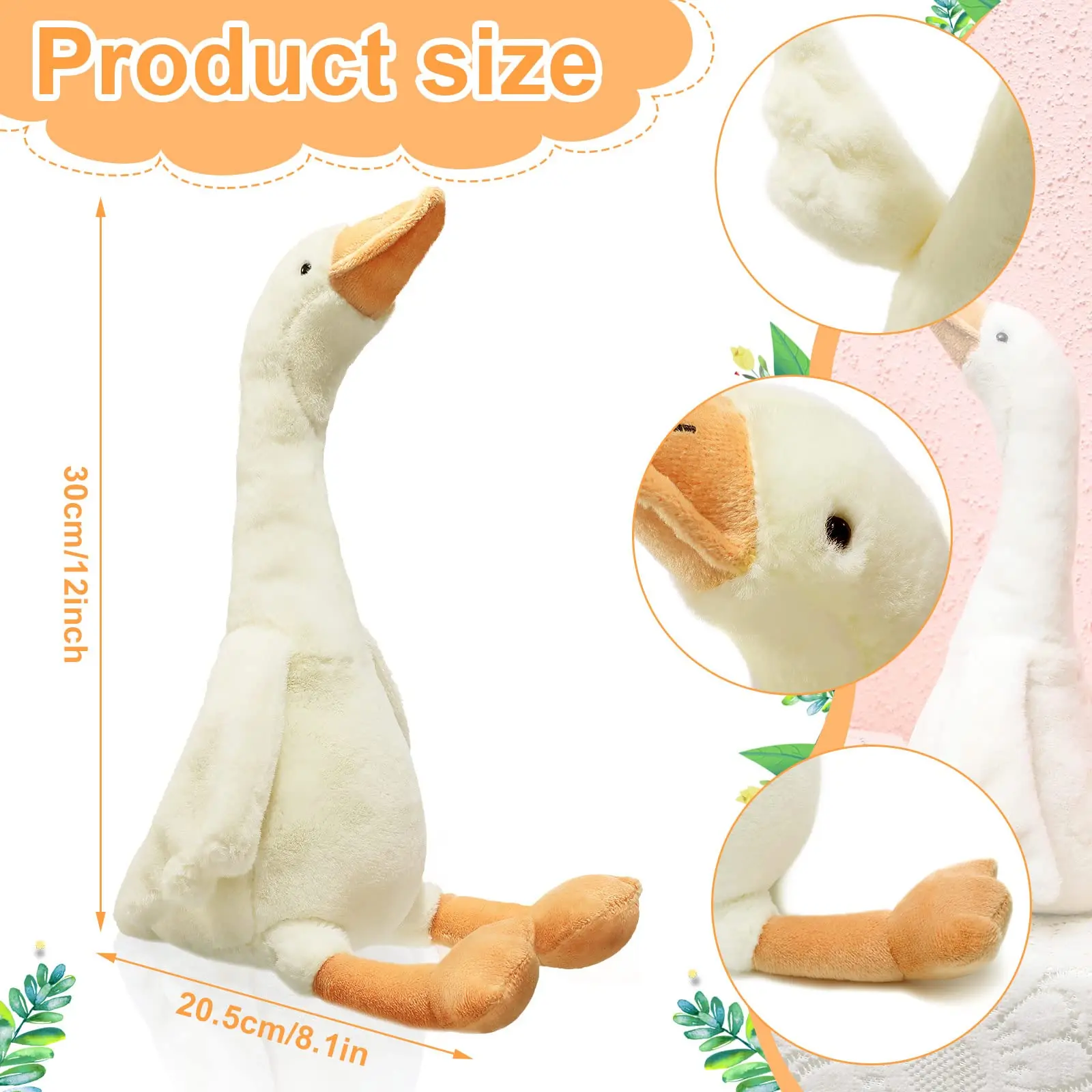 One Silly Goose Plush Stuffed Animal Toy,Swan Stuffed Animal,Funny Duck Plush Swan Toys Gifts for Birthday Favor Baby Shower - view 2