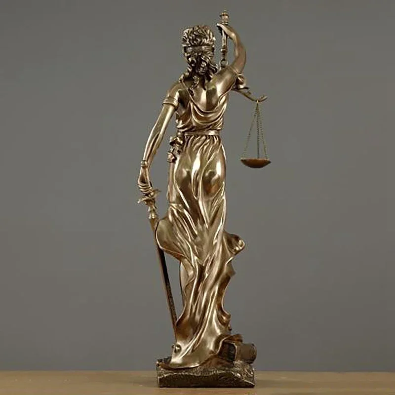 Greek Justice Goddess Statue Resin Craft Home Decoration Art Desktop Wine Cabinet Display Justice Law Balance Goddess Sculpture