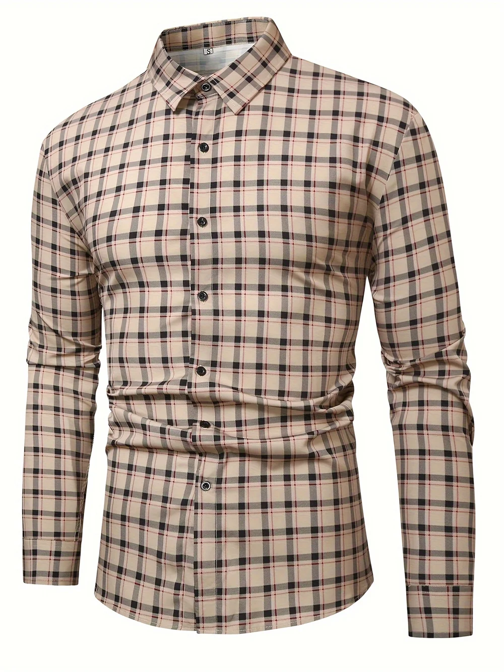 FGKKS 2024 Outdoor Casual Shirt For Men Solid Color Plaid Breathable Top High Quality Design Hot Casual Shirt For Men