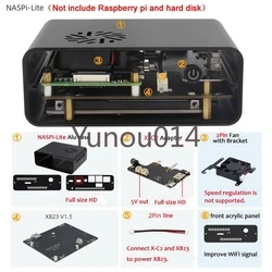 Naspi Lite Kit with Expansion Board, X-C2 Adapter Board, Case for Raspberry Pie, SATA HDD, SSD, Hard Disk NAS Storage Server