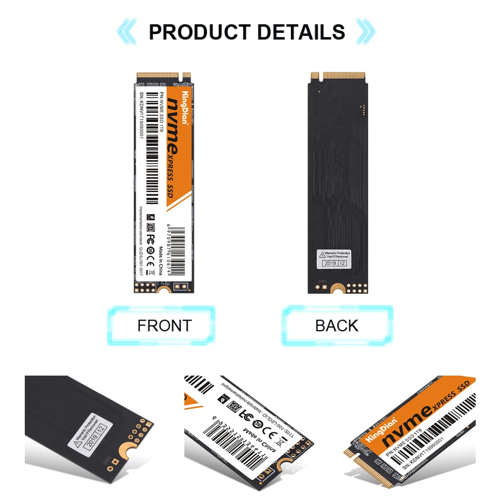 KingDian SSD 128GB 256GB 512GB 1TB 2TB  M.2 2280 NVMe Interface Internal Solid State Drive for Gaming,Compatible with Laptop&PC