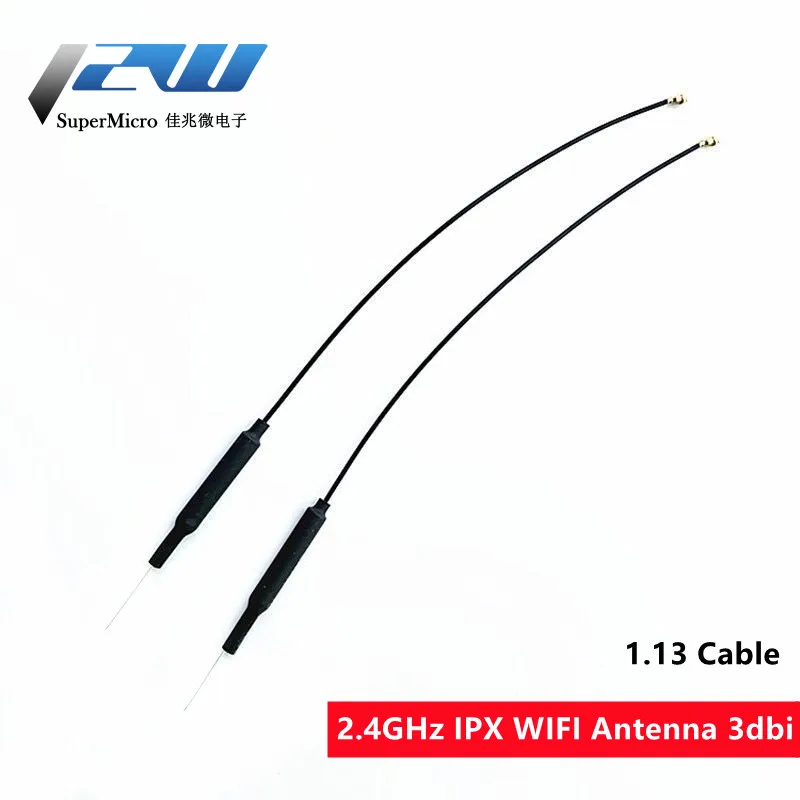 5 sztuk/partia Antena WIFI 2.4GHz 3dBi złącze UF.L IPX/IPX, mosiężna antena wewnętrzna, długość 15cm, kabel 1.13, HLK-RM04 ESP-07