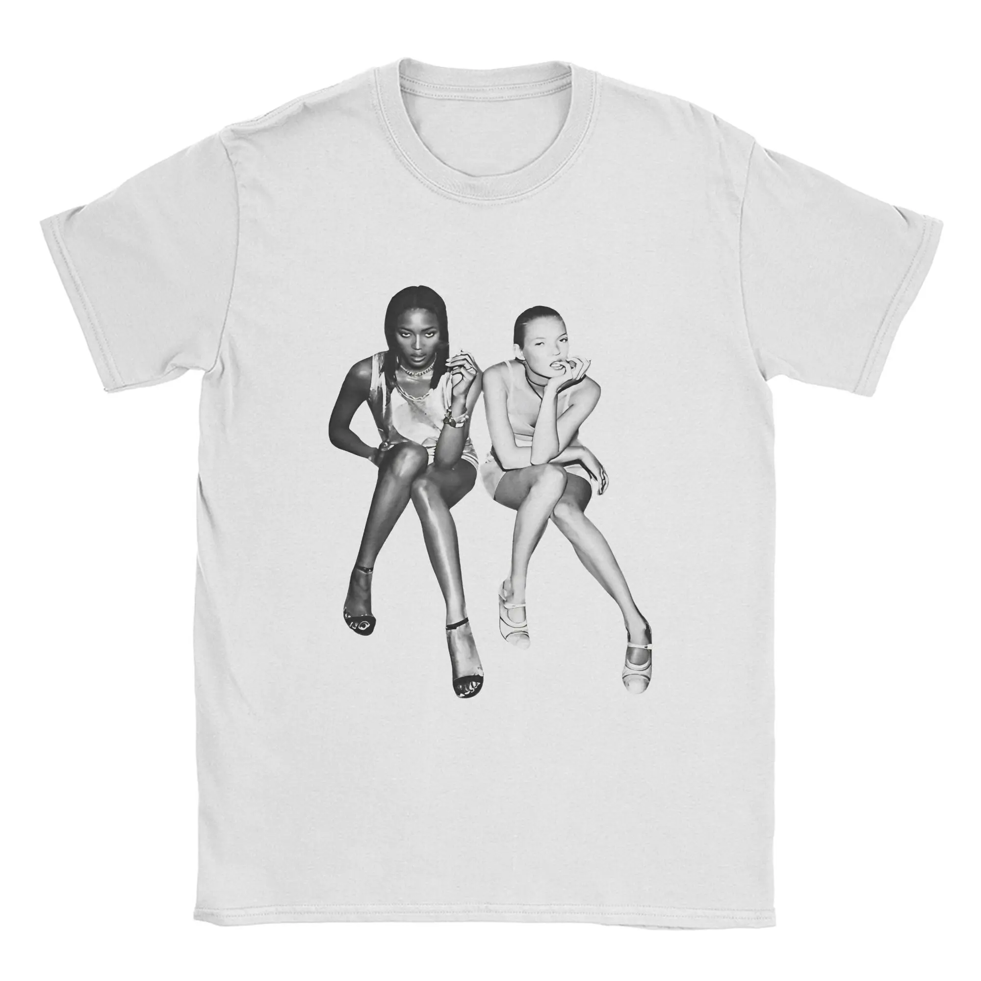 Men's Kate Moss and Naomi Campbell After Party T Shirt  Pure Cotton Clothes Humorous Short Sleeve Crewneck Tee Shirt Gift Shirts