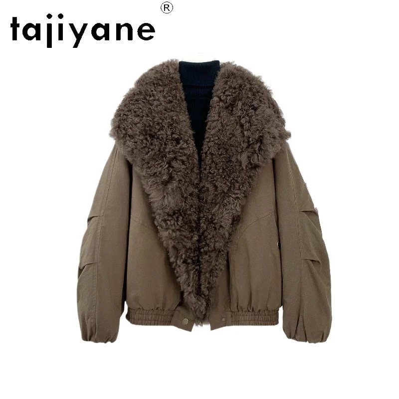 

TAJIYANE 90% White Goose Down Coats Women Wool Collar Outerwears Premium Warm Female Parka Coats 2025 Winter Woman Clothes 경량패딩
