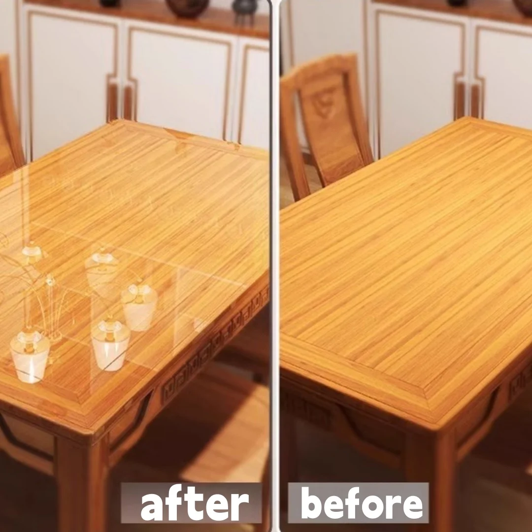 Transparent PVC Desktop Protective Film Soft Glass Tablecloth Waterproof Oil Resistant Table Mat Scratch Resistant Dining Cover view 4