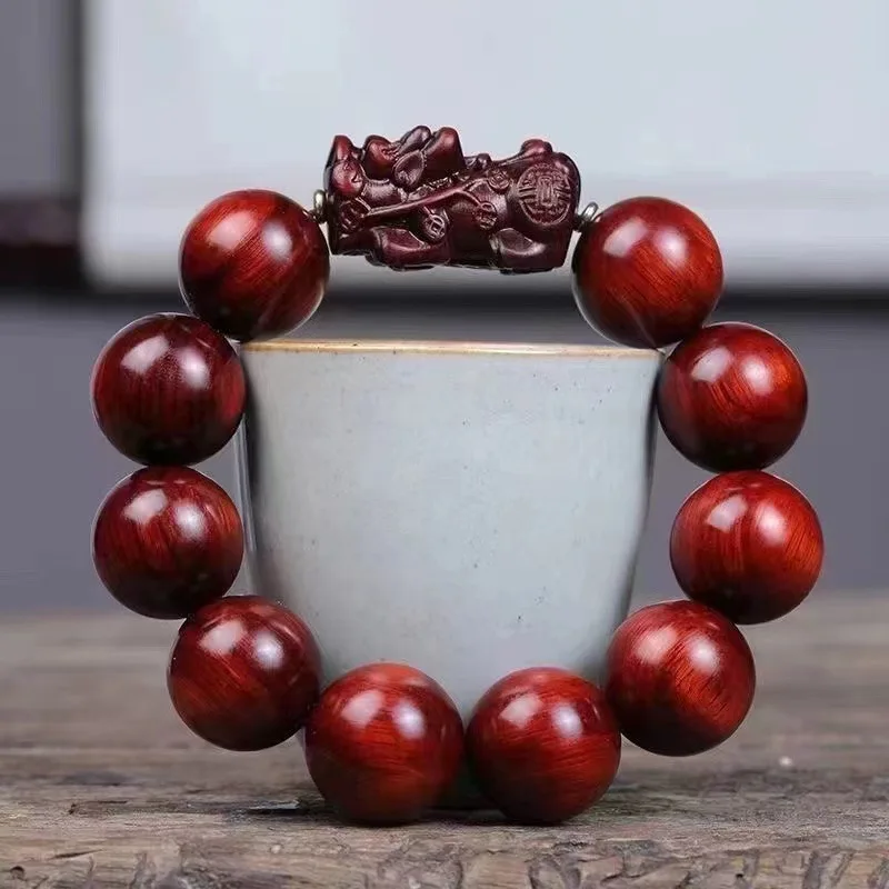 Natural Small Rosewood Bracelet Good Luck Buddha Beads Bracelet Men and Women Hand Toy Beads Factory One Hand Supply Wholesale