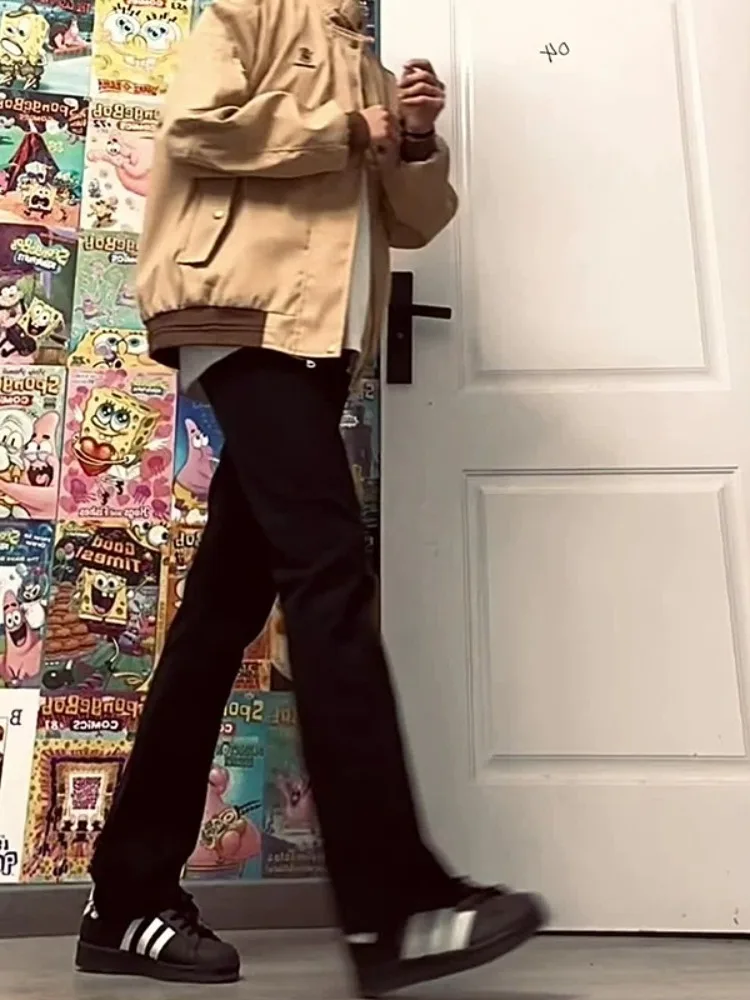 

Cleanfit American Sle Bla Jeans Men's High Waist Teenagers Spring Pants Slim Narrow Version Micro Flared Long Trousers