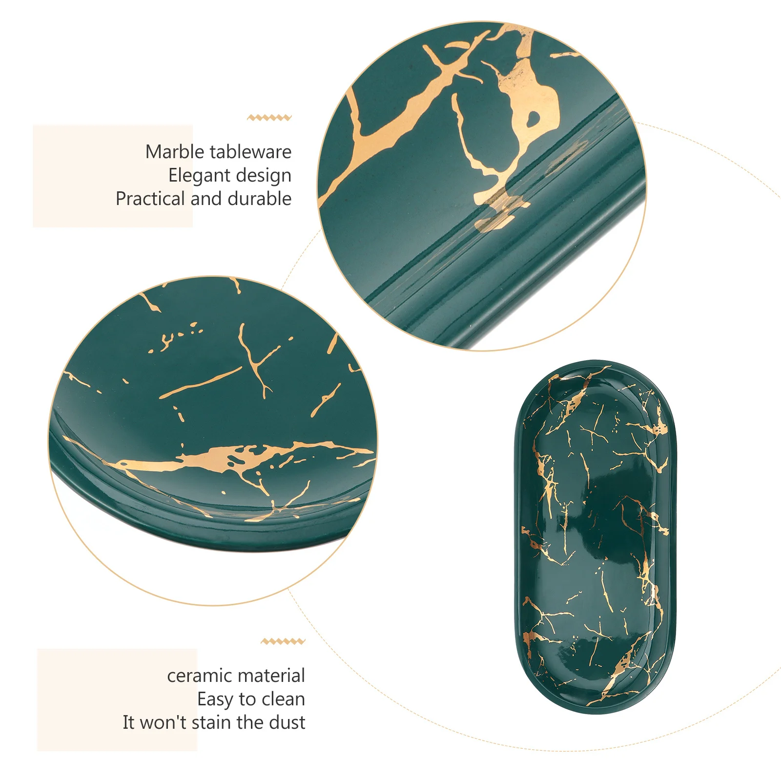 

1Pcs Elegant Ceramic Marbled Food Plate Jewelry Tray Sushi Dish Decorative Display Tray Restaurant Home Use Sushi Plate