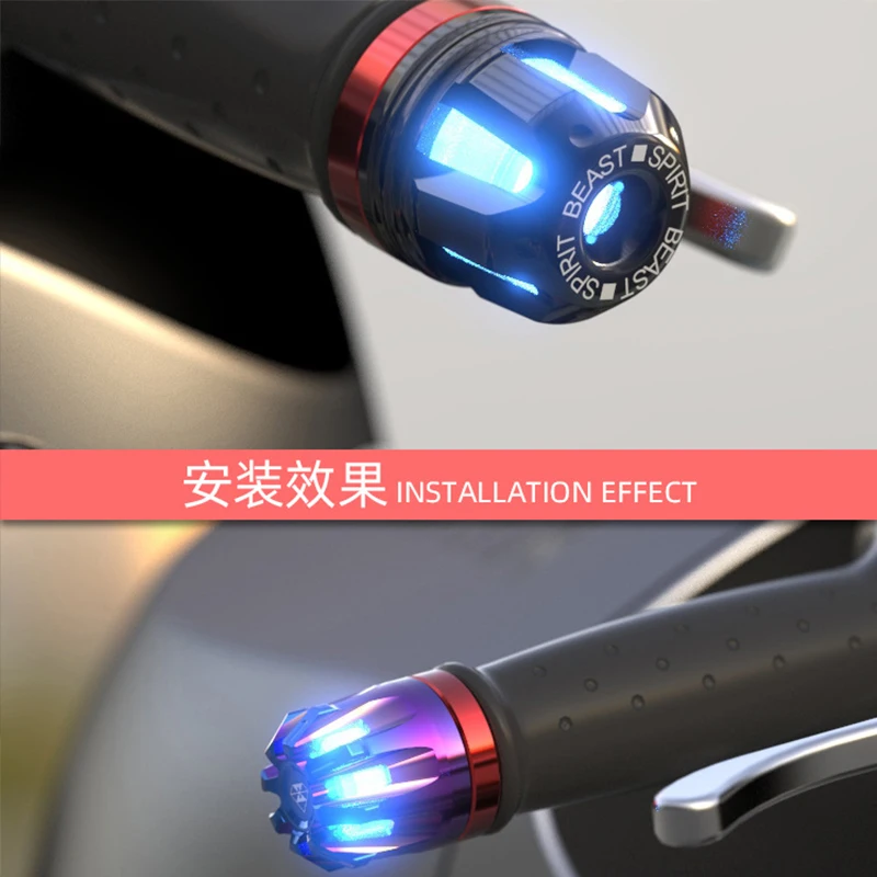 Motorcycle Handlebar Balance Head Universal Inner Diameter 1.3-2CM Grips Protection Led Signal Lights Modified Handlebar