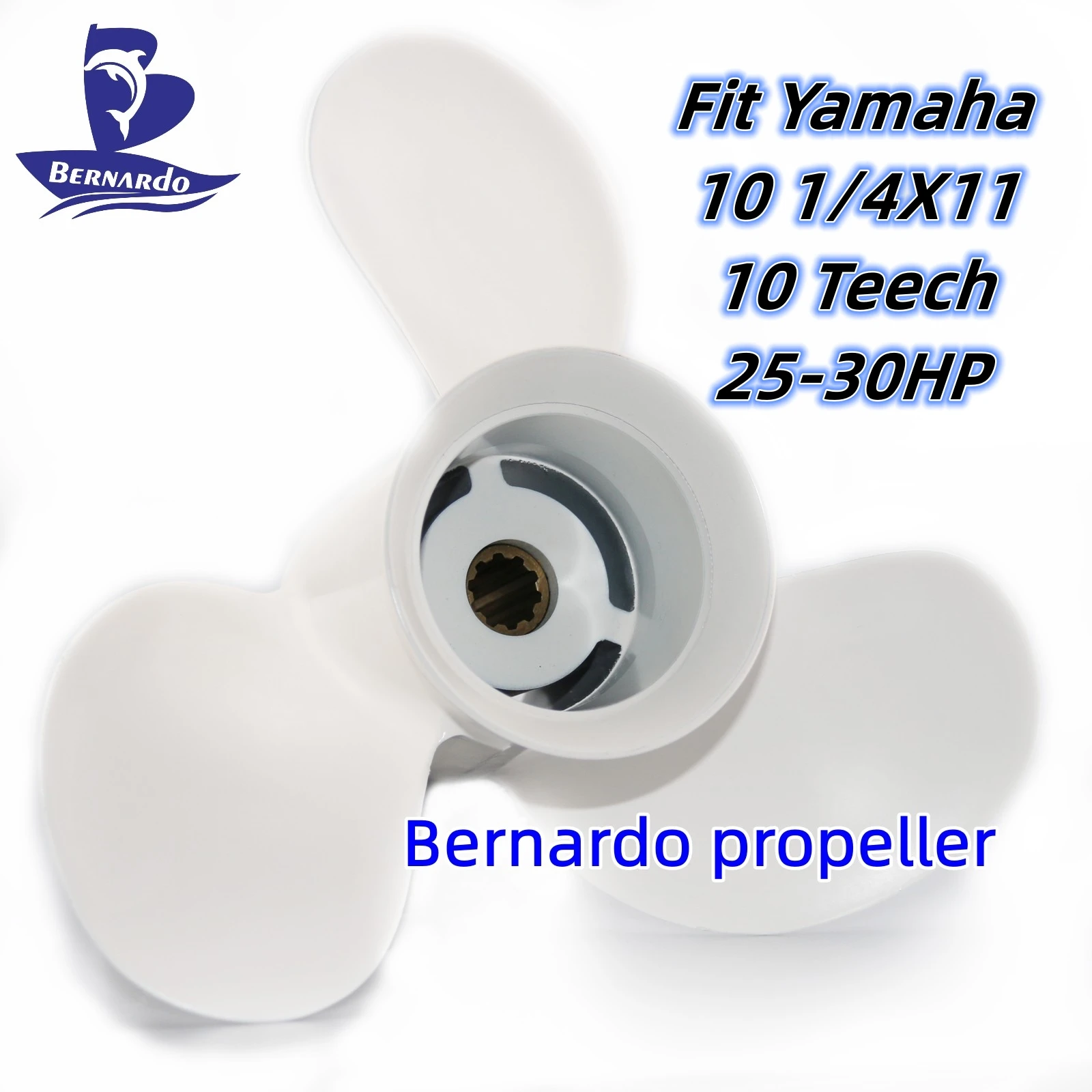 

Bernardo Boat Propeller 10 1/4X11 Fit Yamaha Outboard Engines 20 25 30 HP Aluminum Alloy Screw 3 Blades 10 Tooth Spline RH