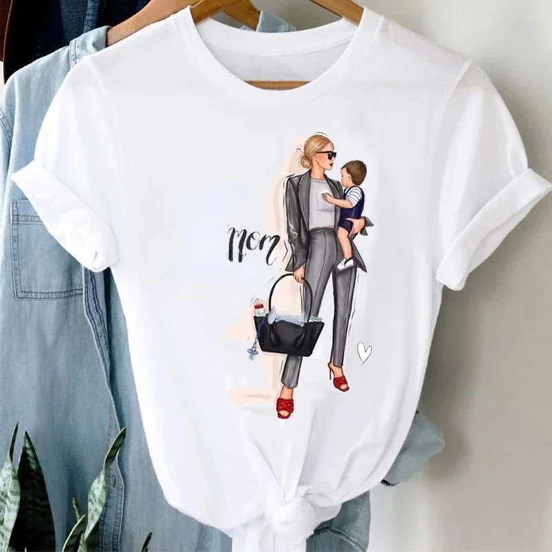 

Stylish Tshirt Top Lady Print Girl Tee T-Shirt T-shirts Women Spring Summer Boy Son Happy Cartoon Mom Mother Mama Clothes