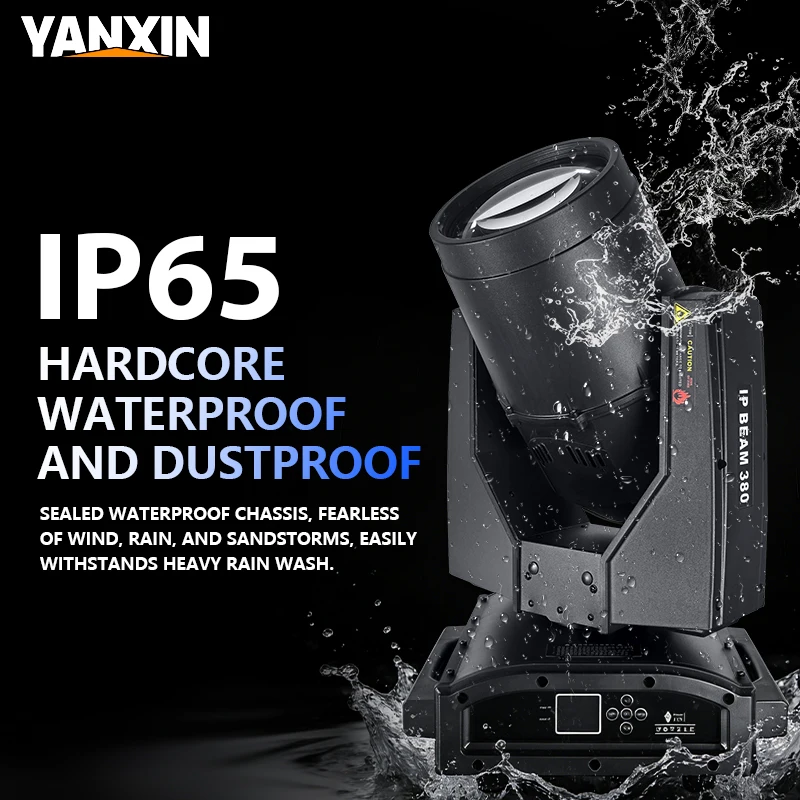 

380W IP65 Waterproof Beam Moving Head Light OSRAM 18R DMX512 Outdoor Stage Lighting for Scenic Area Architectural Lighting Show