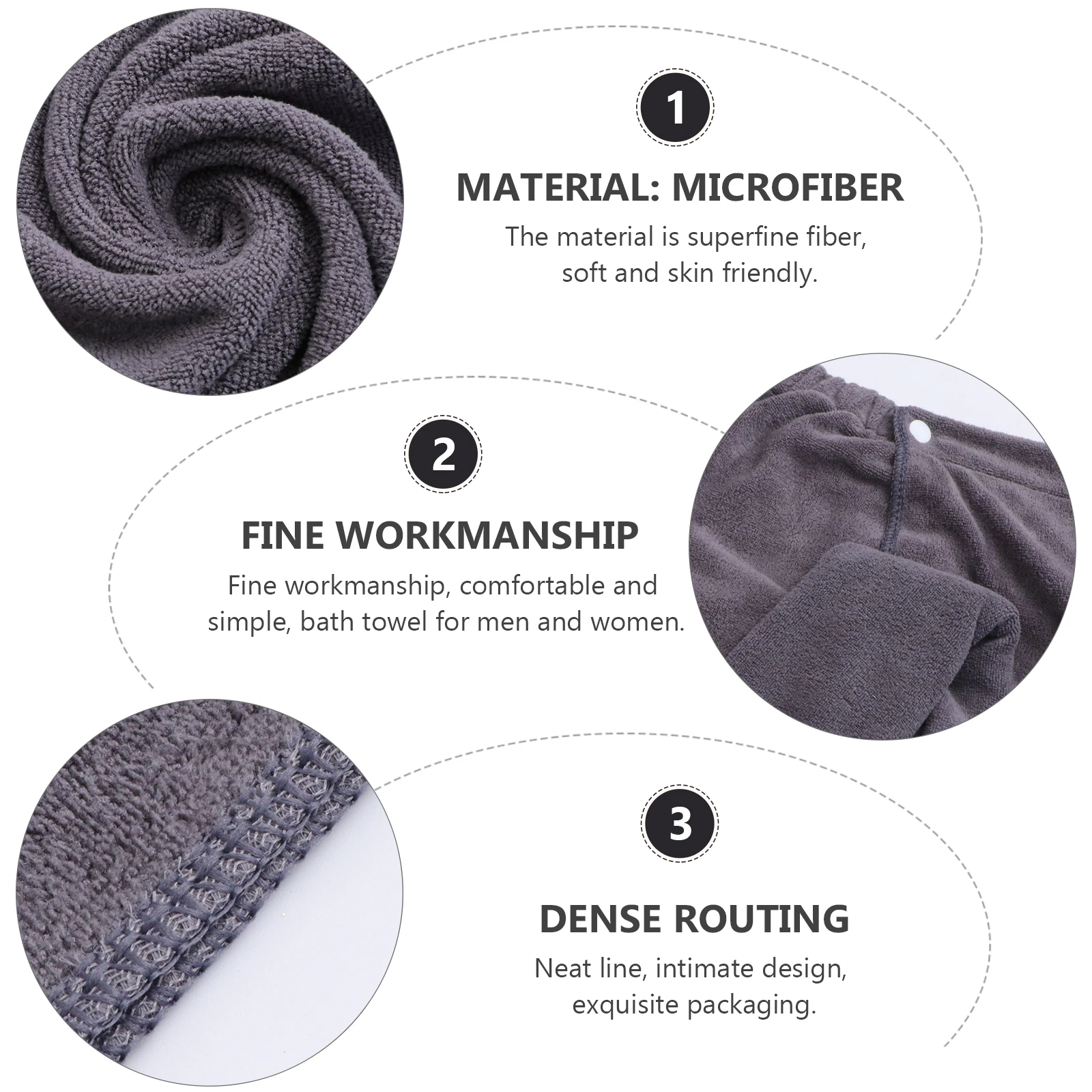 

1Pcs Men Bathrobe Microfiber Wearable Bath Skirt Soft Quick Drying Comfortable Home Bath Towel Men Bathrobe